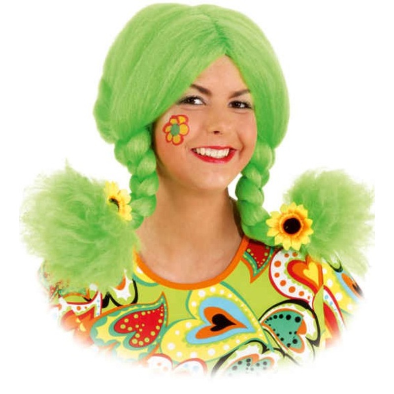 Hippy 70s flower wig