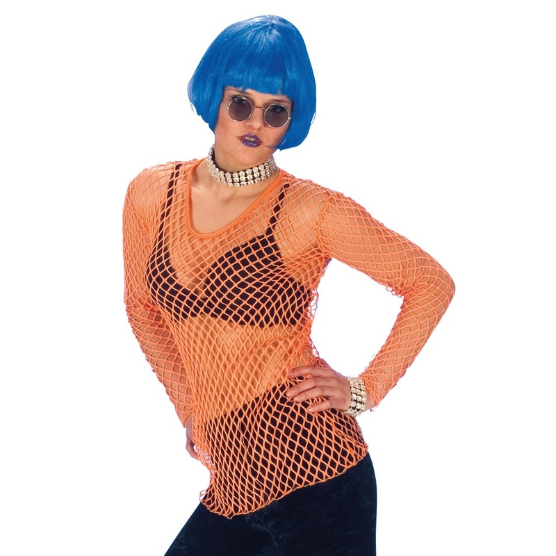 Orange mesh shirt for women