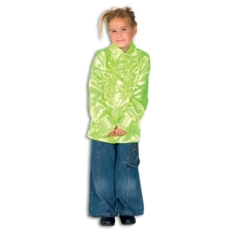 Party ruffled shirt neon green for kids 104