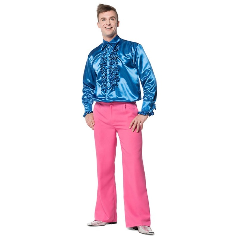 Pink men's flared trousers Deluxe 48