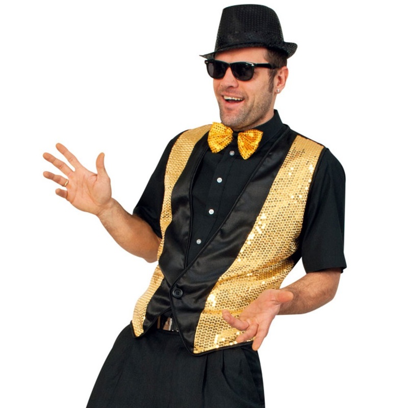 Sequin vest in gold for men 48-50