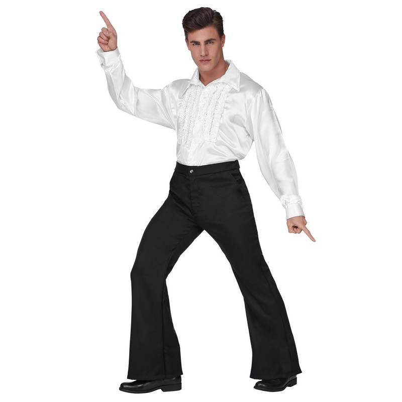 Seventies flared pants for men black S-M