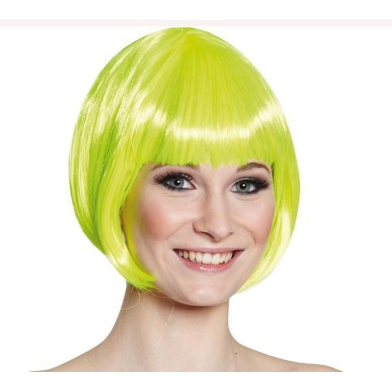 Wig bob neon yellow shiny