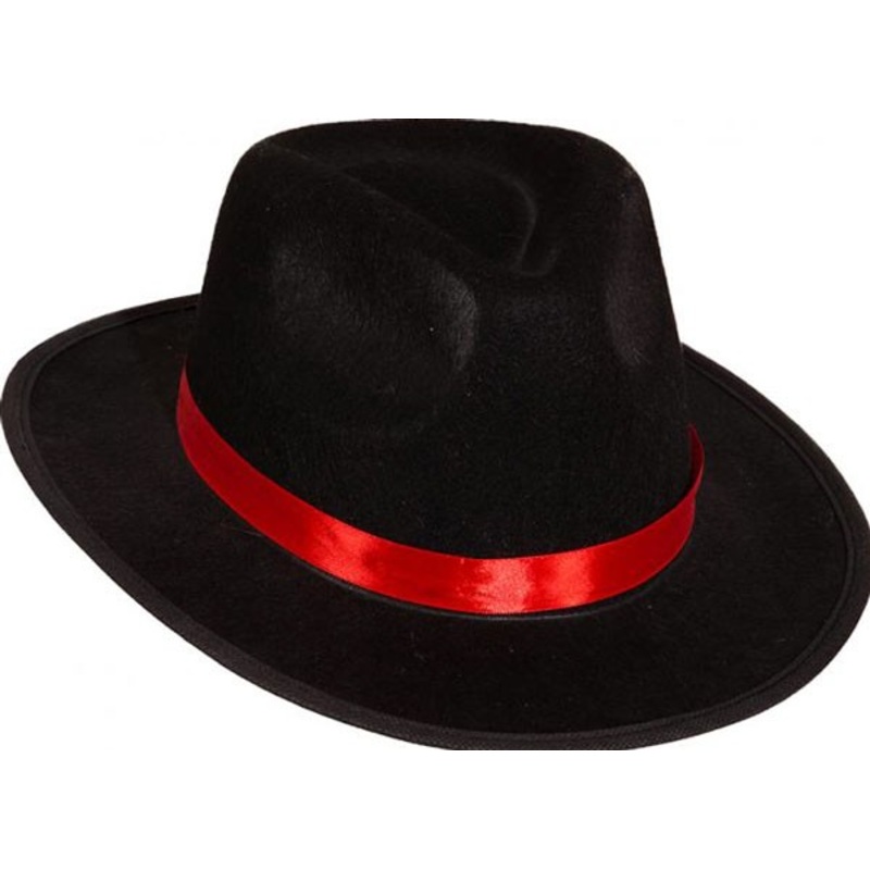 20s gangster hat with red ribbon