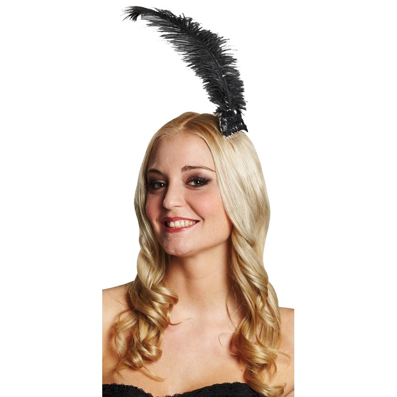 20s hair comb with feather