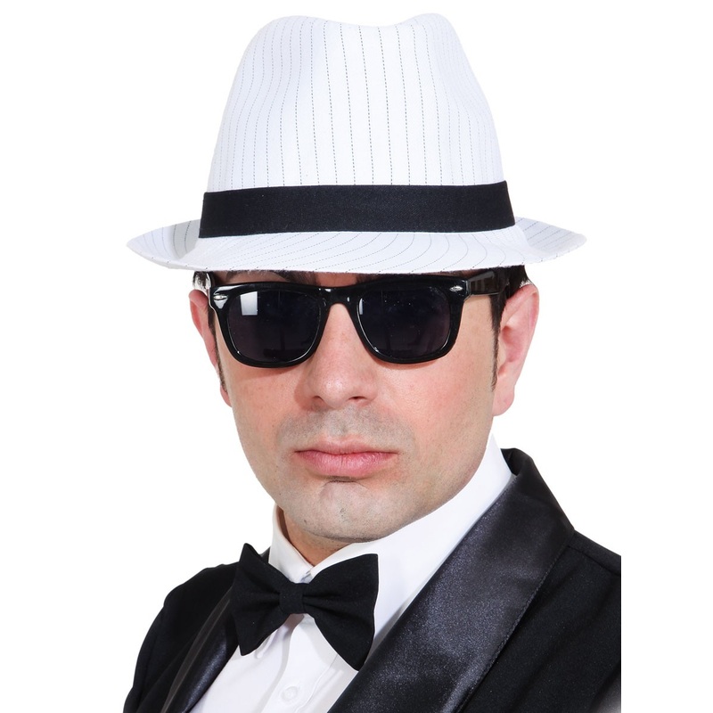 Al Capone gangster hat in white