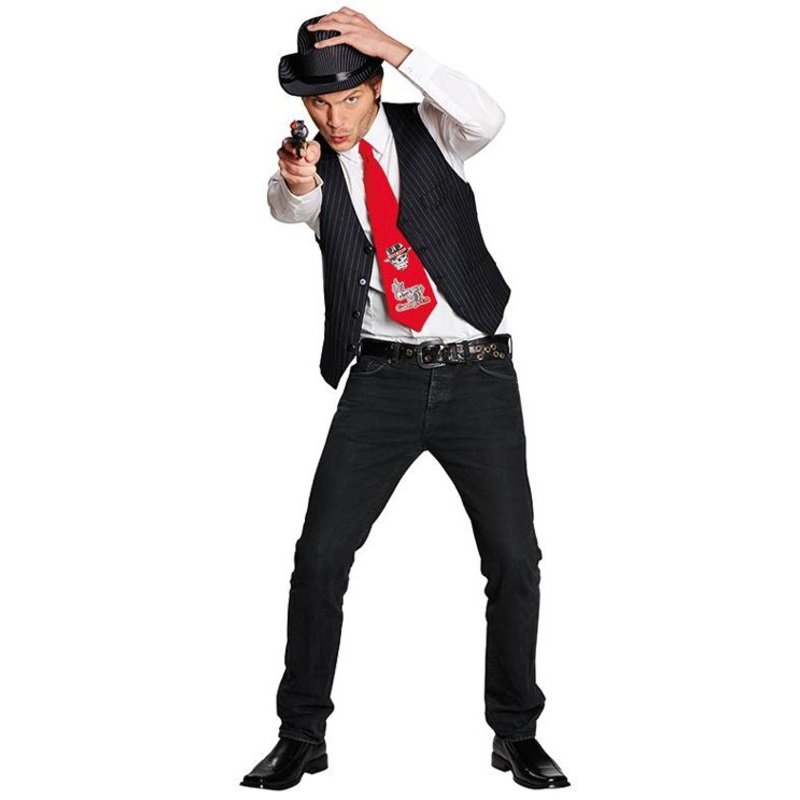 Al Capone Gangster Vest With Red Tie 50