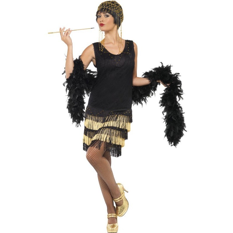Black Charleston dress with lace front S