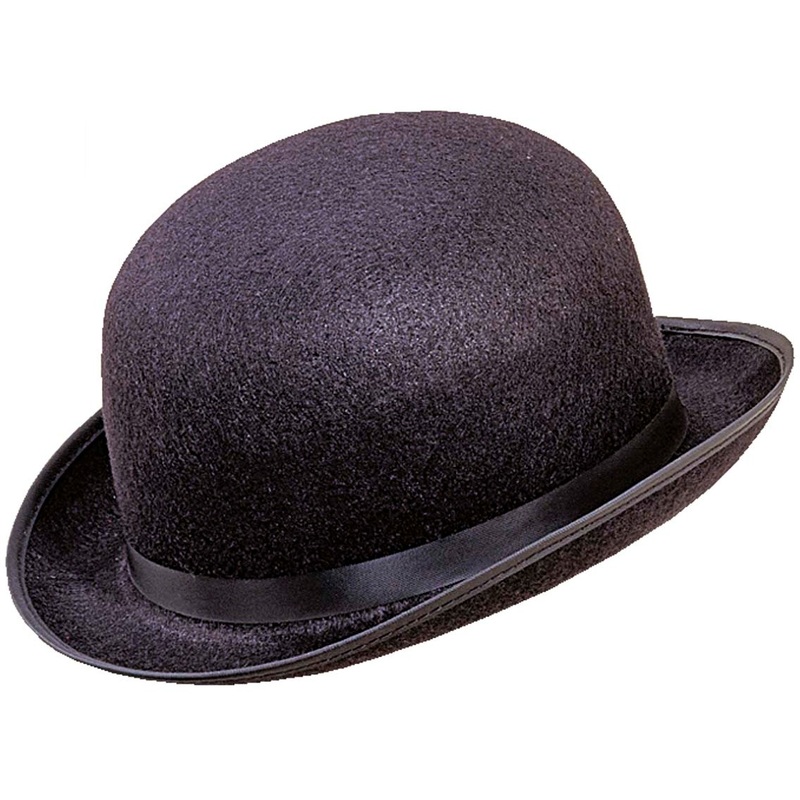 Black felt melon hat black