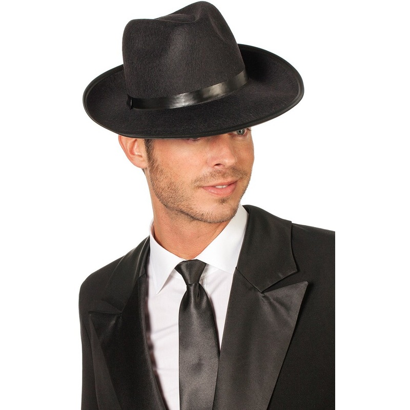 Black gangster hat