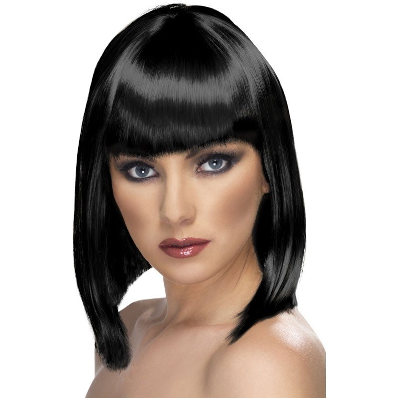 Bob long hair wig black