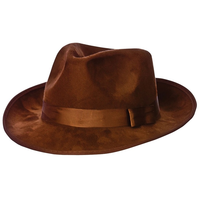 Brown gangster cowboy hat