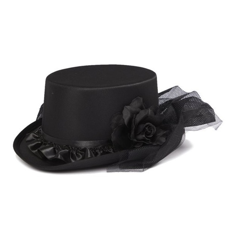 Ruffle cylinder with rose 57cm
