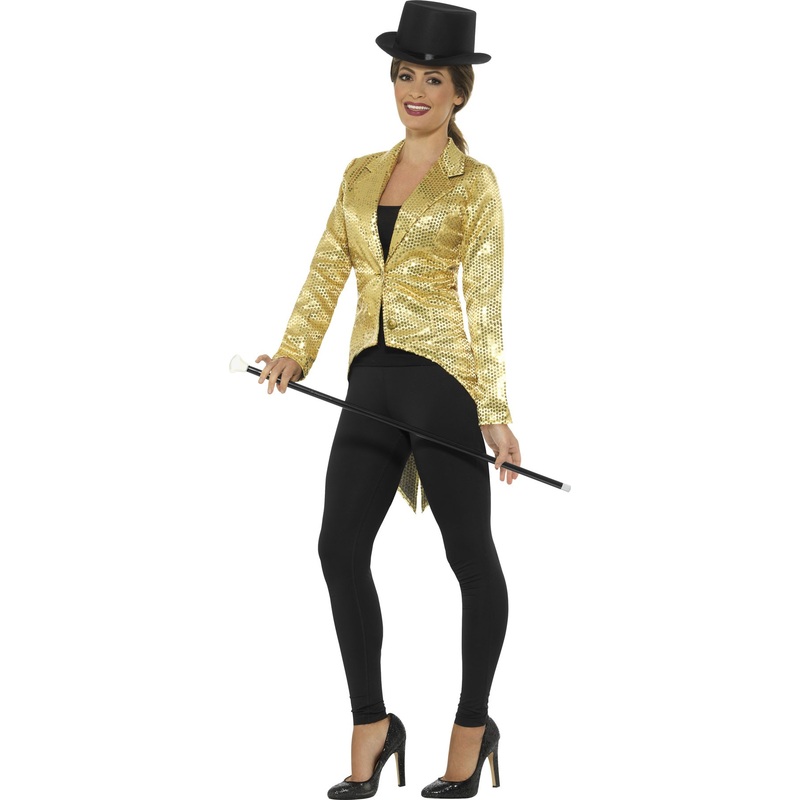 Sequined ladies tailcoat gold S