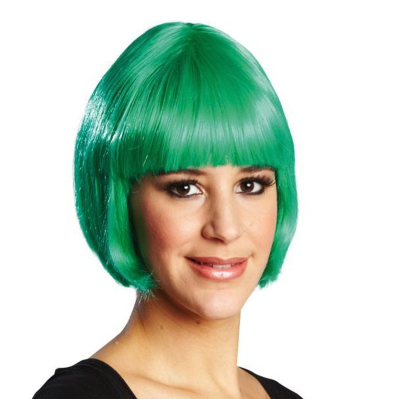 Short hair wig green