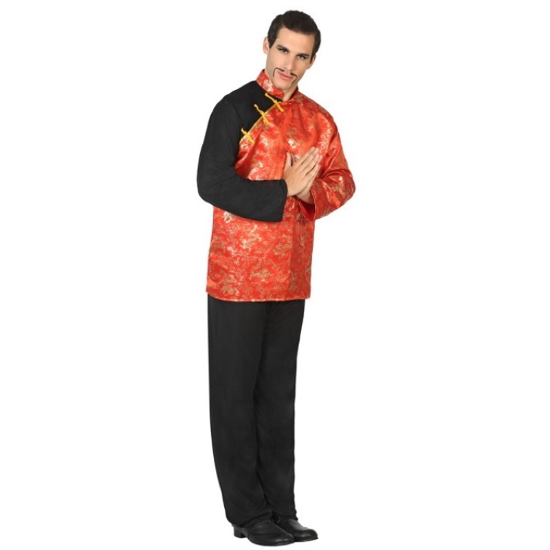 Black-red Asia mens costume M-L