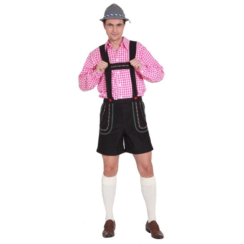 Checked Kaspar traditional shirt in pink 46-48