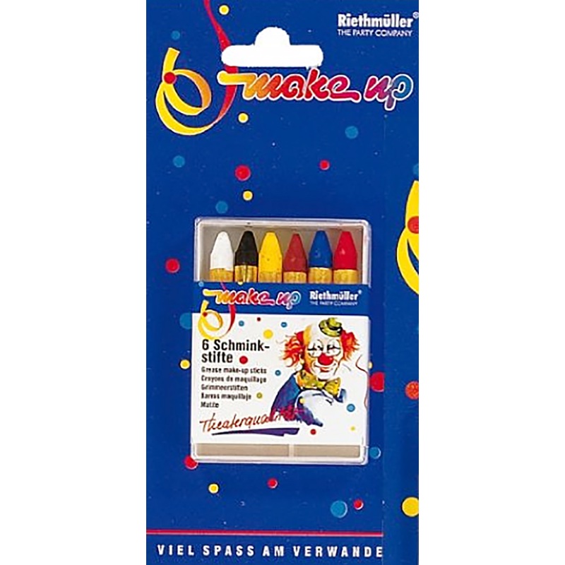 Colorful carnival make-up pencils Color Splash 6 pieces