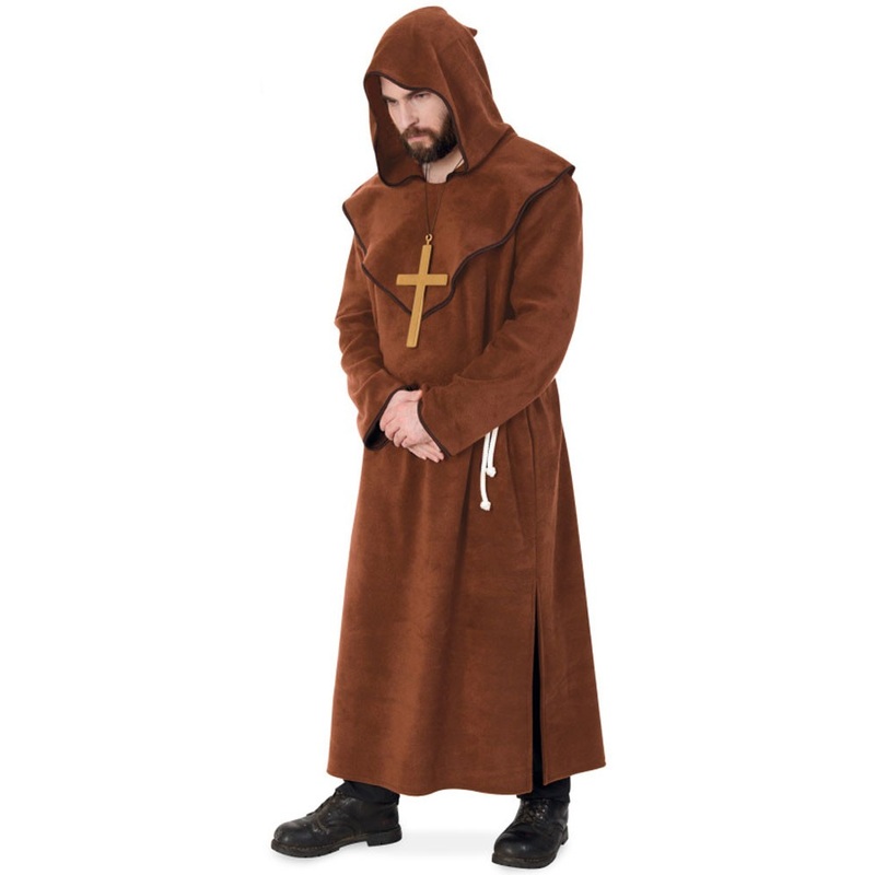 Monk costume deluxe in brown for men M