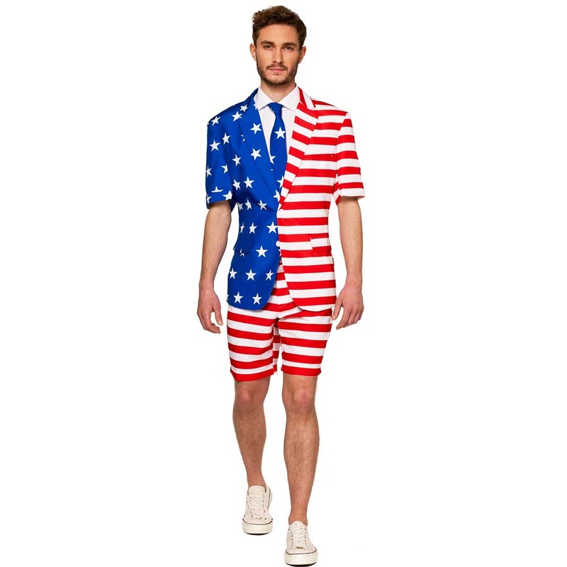 Suitmeister summer suit USA flag S
