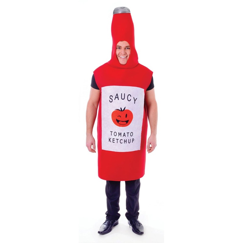 Tomato ketchup costume for men