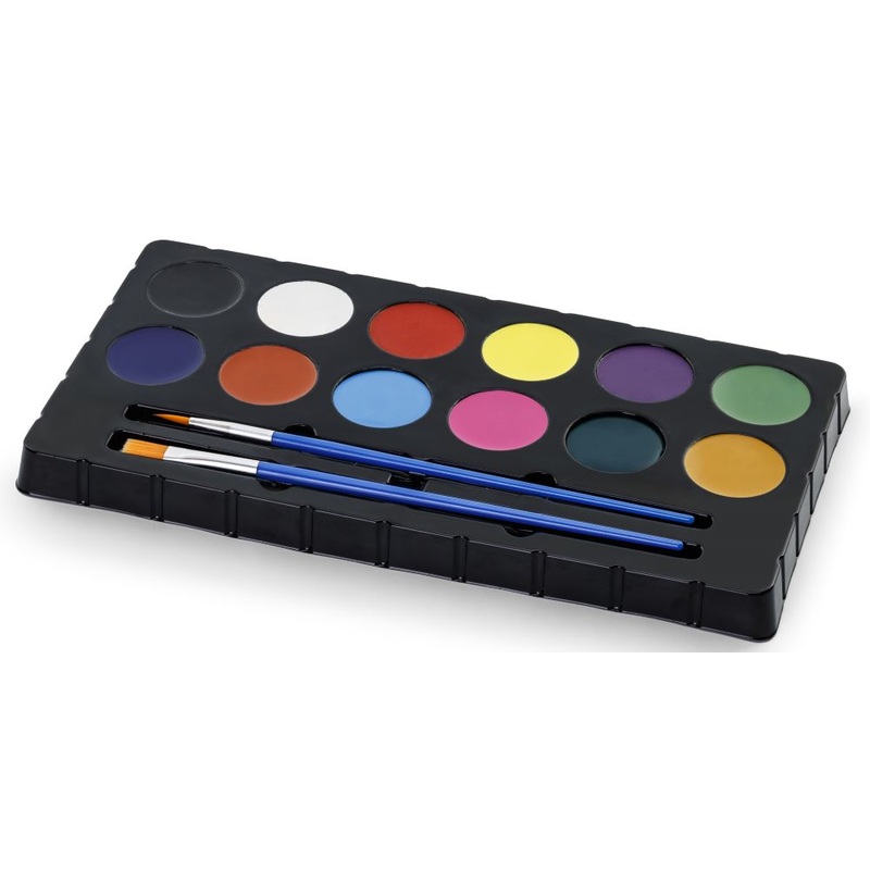 12 colors face paint with brush