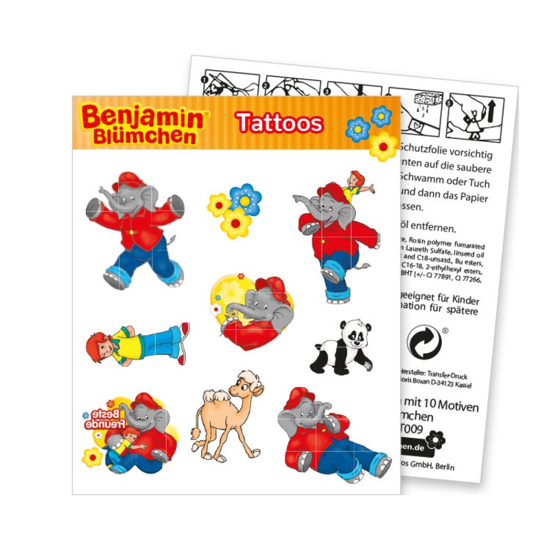 Benjamin Blmchen tattoo sheet