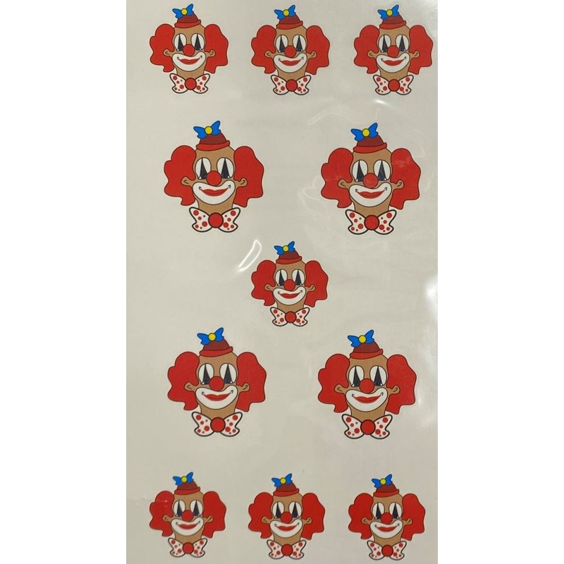 clown head tattoos red and white
