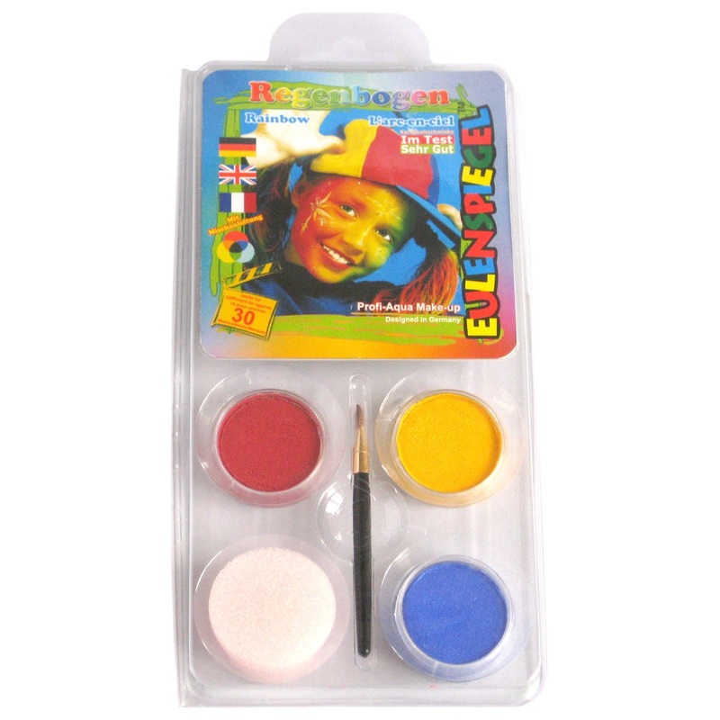 Colorful rainbow make-up set