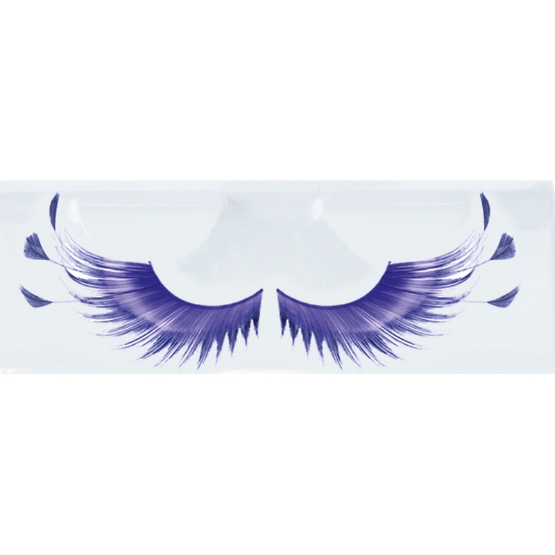 Elegant feather eyelashes purple