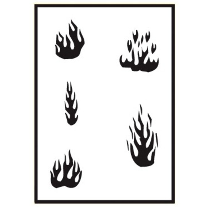 Flame airbrush stencil set 1