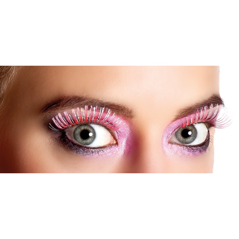 Glamorous eyelashes holographic pink