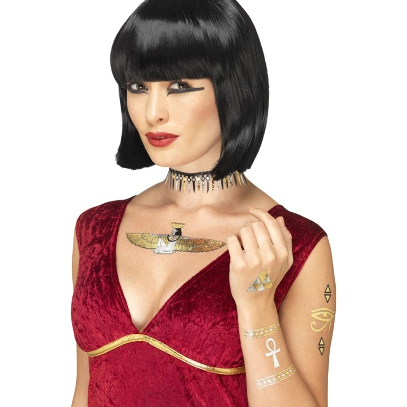 Gold-colored Egyptian adhesive tattoos