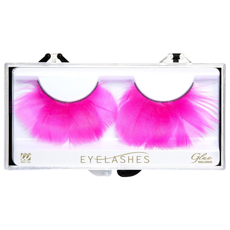 Pink flamingo feather eyelashes