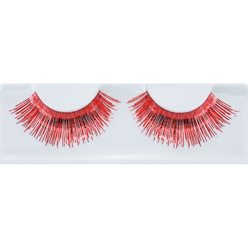 Red metallic eyelashes