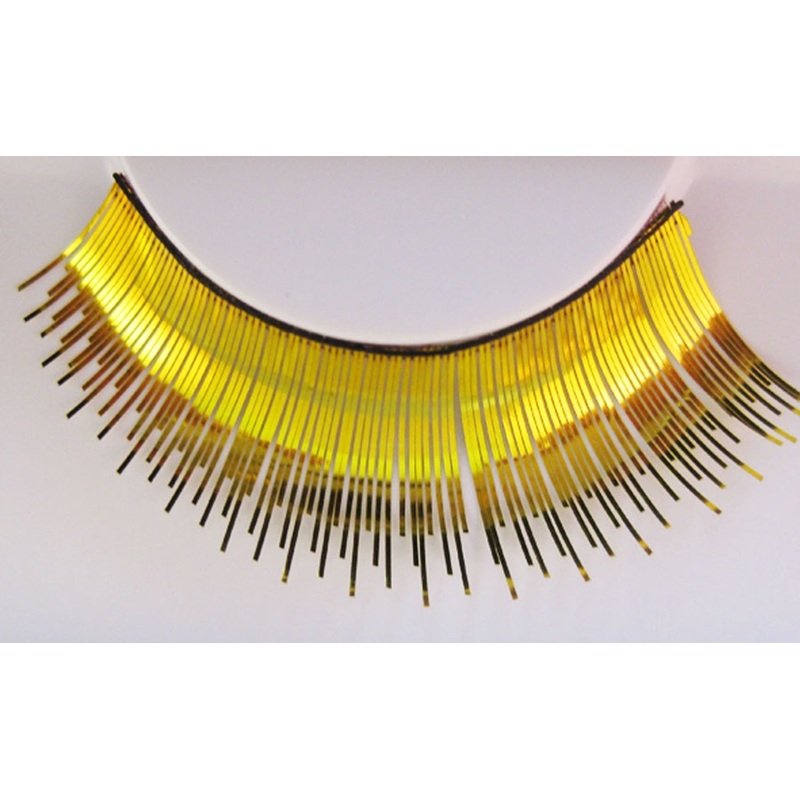 Shiny metallic eyelashes gold