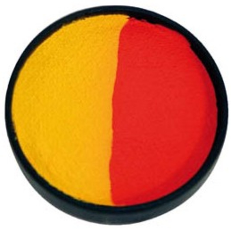 Split cake make-up refill box yellow-dark orange