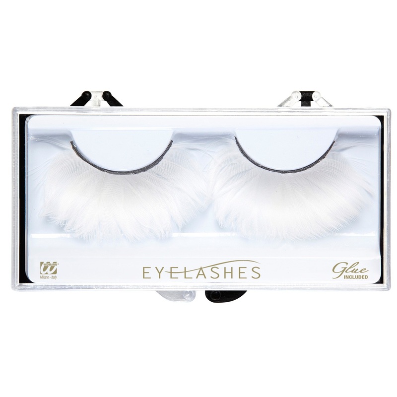 White feather eyelashes