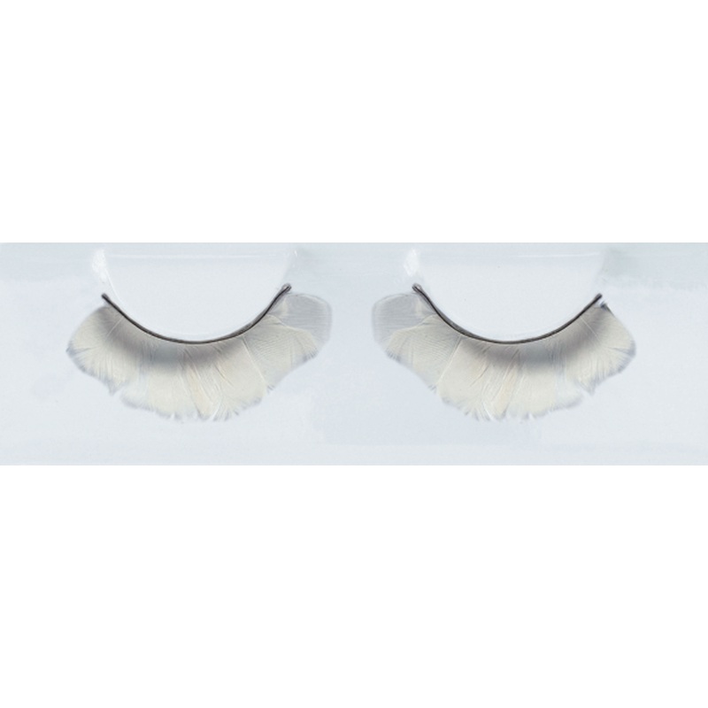 White Valentina feather eyelashes