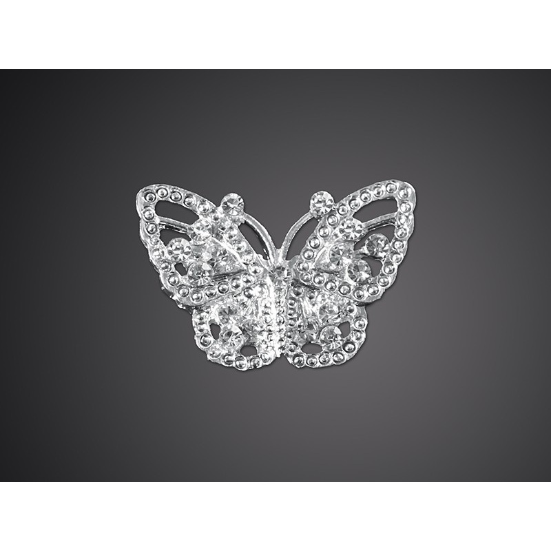 2 butterfly glitter brooches