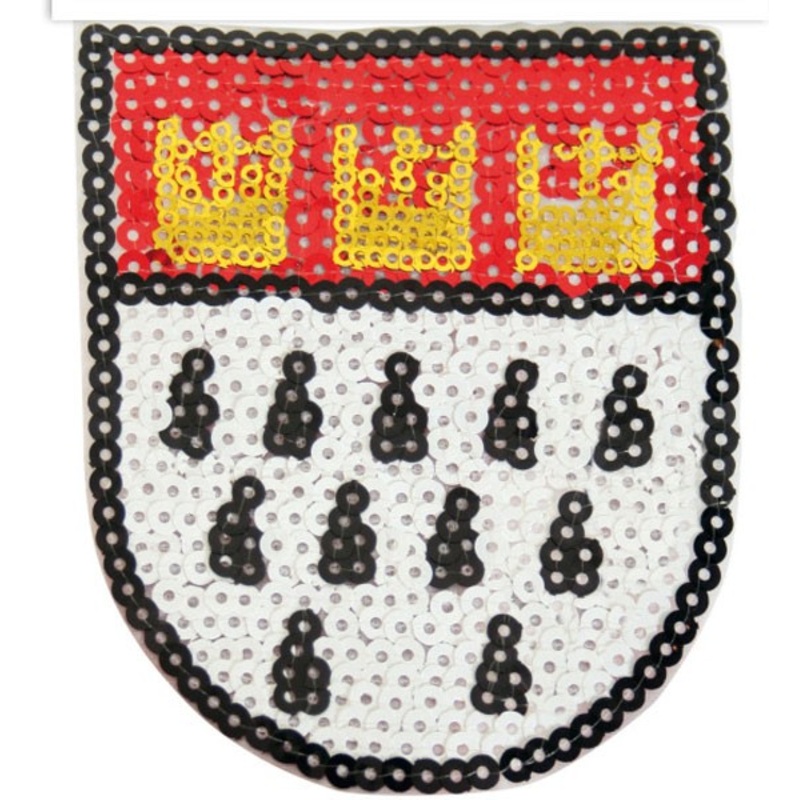 Cologne coat of arms sequins iron-on image 9x10cm
