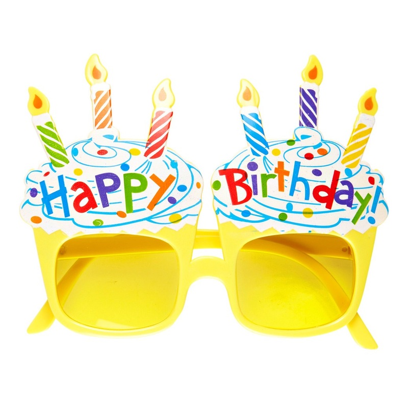 Colorful happy birthday party glasses