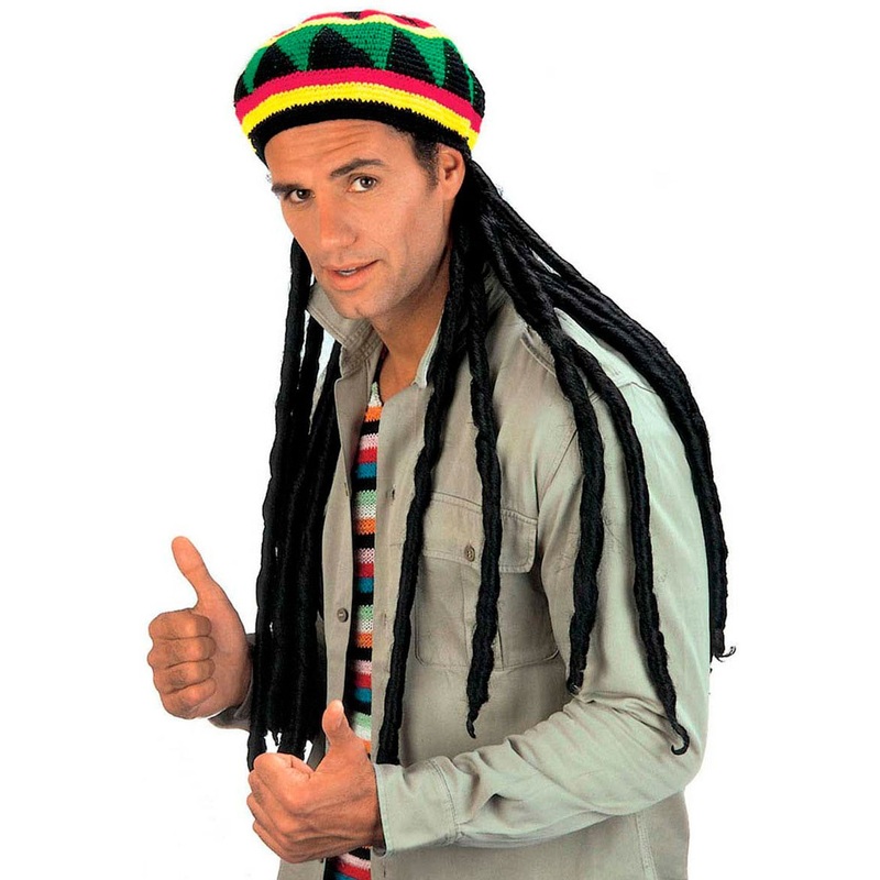 Colorful stoner hat with dreadlocks