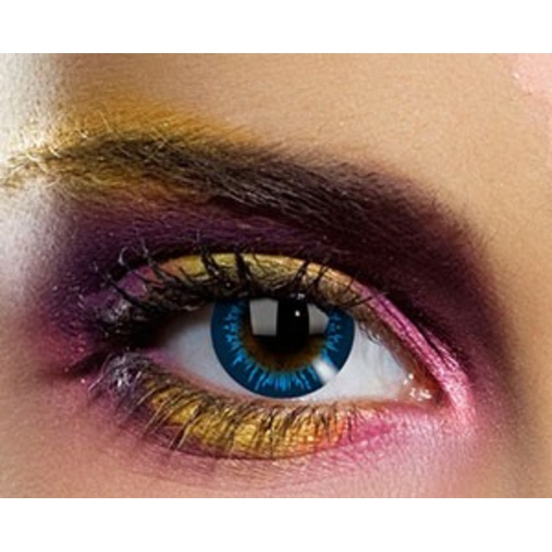Cool blue costume contact lens