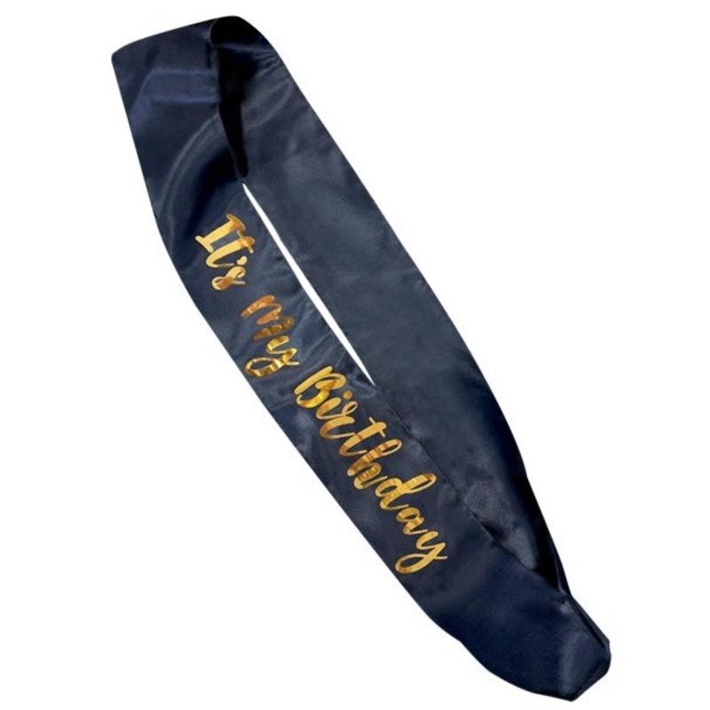 Dark blue Its my Birthday sash