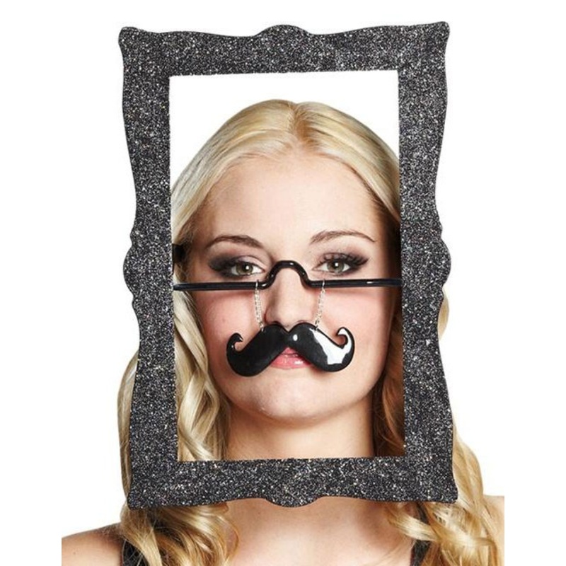 Fancy glasses with picture frames and beard
