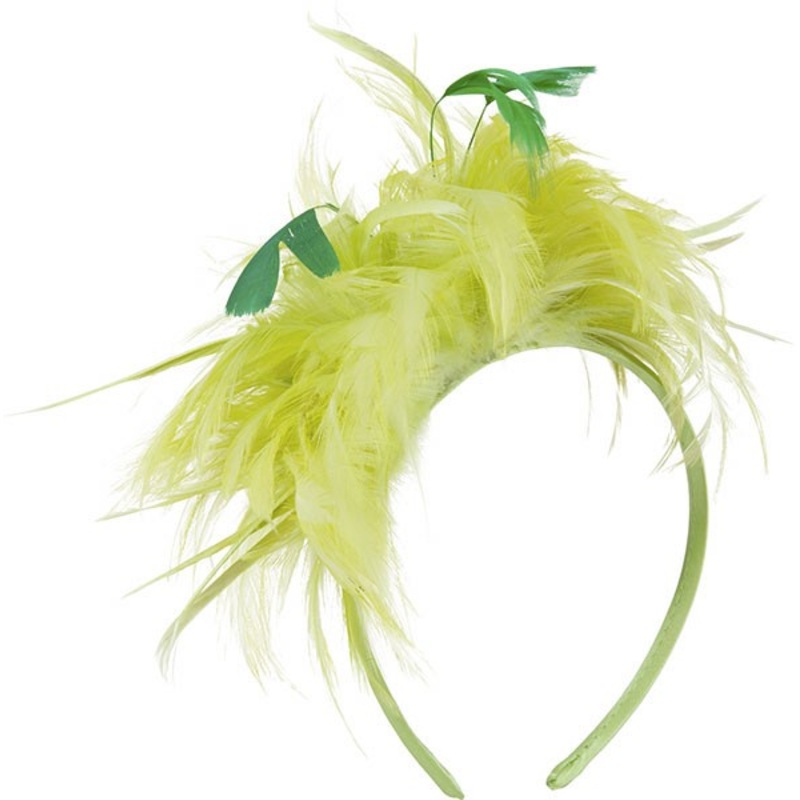 Feathered headband light green
