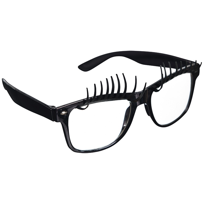 Funny party glasses eyecatcher with black eyelashes