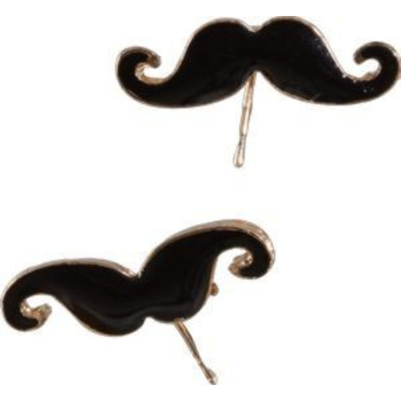 Mustache Studs Black