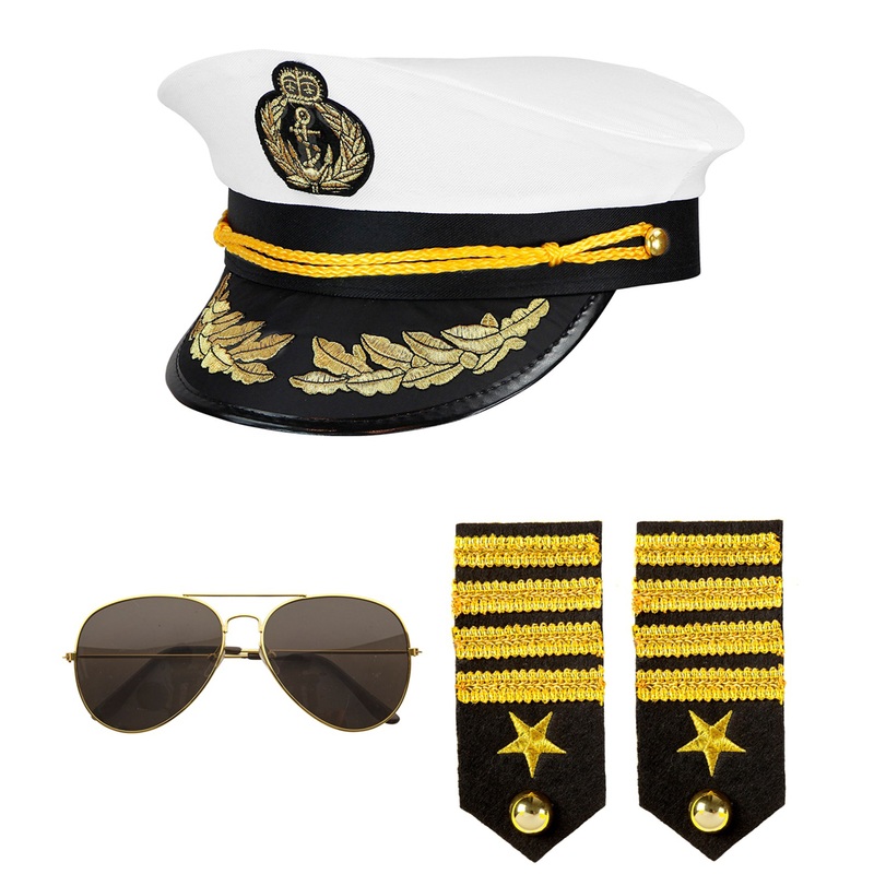 Navy captain disguise set 3 pieces